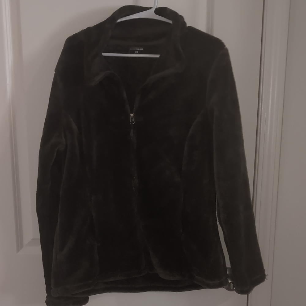 Dark Green Fuzzy Jacket